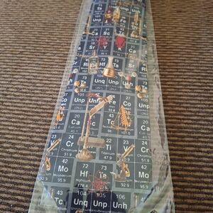 Men's Novelty Periodic Table Tie in Black with Scientific Icons